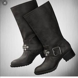 Leather Vera Wang Rhinestone Boots